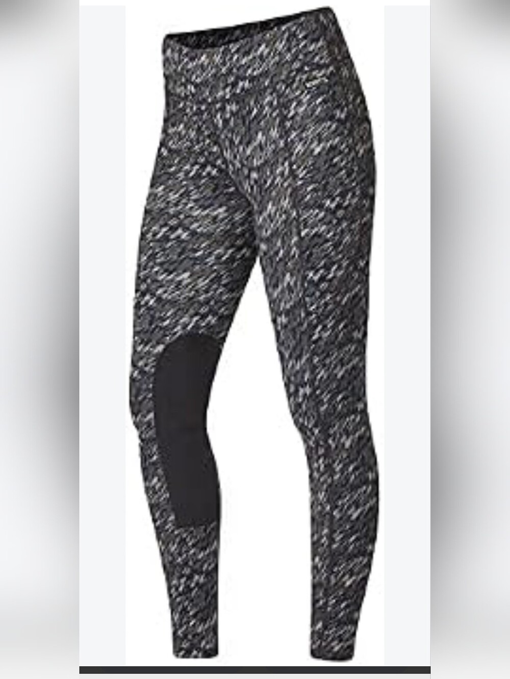 Kerrits High-Waist Black Marle Active Riding Leggings With Knee Patch. NWT Sz M